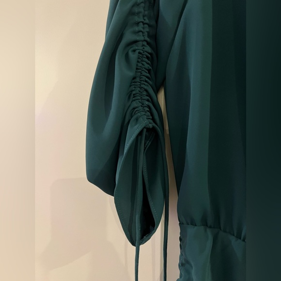 Revolve Amanda Uprichard Debra Dress Size Large in Spruce - Picture 3 of 6